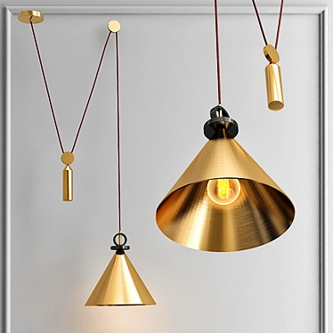 Loft-Concept Pendant Lamp: Shape Up in Brass 3D model image 1 
