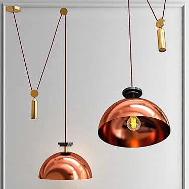 Copper Hemisphere Pendant: Shape Up 3D model image 1 