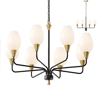 Elegant Glass Pendant Lamp 3D model image 1 