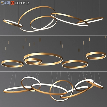 Ring Chandelier Collection 1: Elegance Defined 3D model image 1 