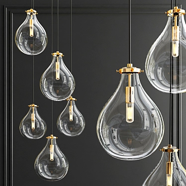 Elegant Teardrop Chandelier: Tracy Clover's Masterpiece 3D model image 1 