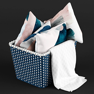 Cozy Pillow Basket Set 3D model image 1 