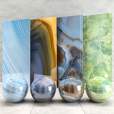 Marble Texture Set - 4 Unique Designs 3D model image 1 