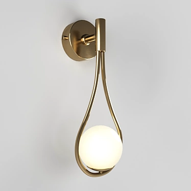 Modern Brass Hoop Drop Pendant 3D model image 1 