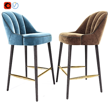 Modern Margot Bar Stool Set 3D model image 1 