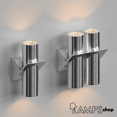 Sleek LED Wall Sconce: WB7027 3D model image 1 