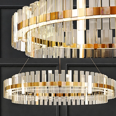 Elegant Round LED Crystal Chandelier 3D model image 1 