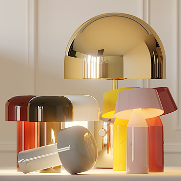 Stylish Table Lamps in Multiple Colors 3D model image 1 