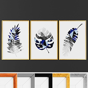Geometric Abstract Picture Frame Set 3D model image 1 