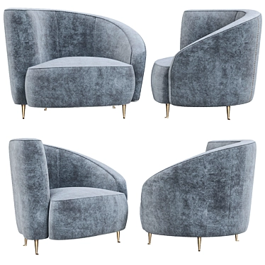 Luxury Velvet Armchair - Khan Eichholtz 3D model image 1 