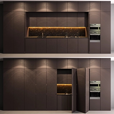 Modern German kitchen: Leicht 3D model image 1 