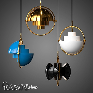 Contemporary Geometric Chandelier 3D model image 1 