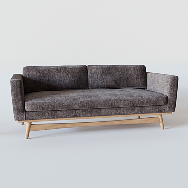 Red Velvet Sofa 3D model image 1 