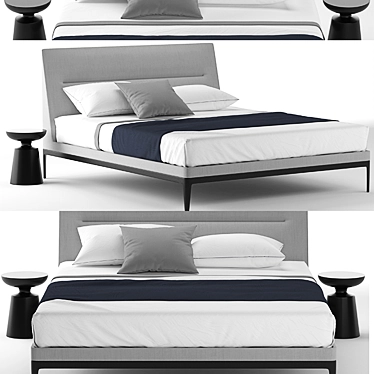 Elegant Victoriano Bed: 1800x2230mm 3D model image 1 