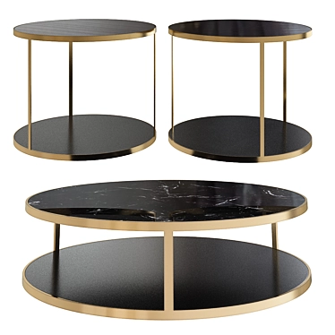 Elegant Huber Minotti Coffee Tables 3D model image 1 