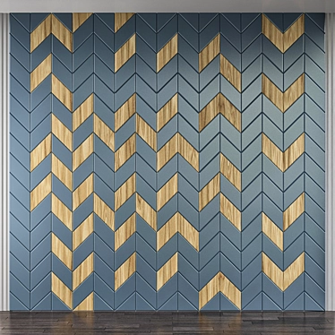 Modern Wood Panel Wall Decor 3D model image 1 
