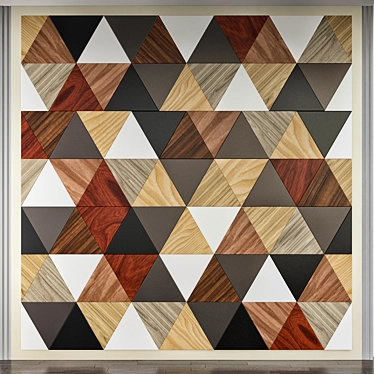 Modern Wood Wall Panel 3D model image 1 