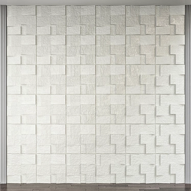 Modern Wave Design Wall Panel 3D model image 1 