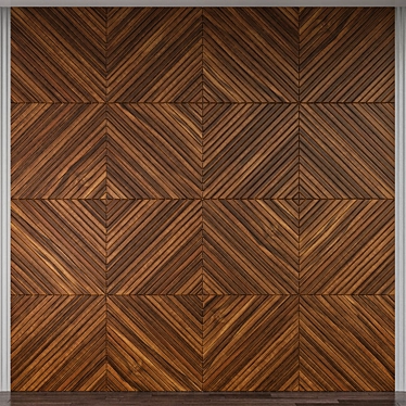 Modern Wood Wall Panel 3D model image 1 