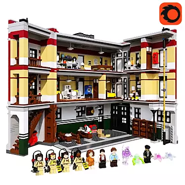 Ultimate LEGO Firehouse HQ 3D model image 1 