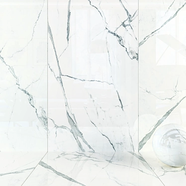 Elegant Calacatta White Wall Tiles 3D model image 1 