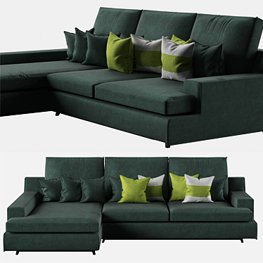 Elegant Galimberti Nino Hugo Corner Sofa 3D model image 1 