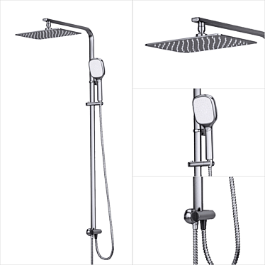 Wasserkraft Shower Set A042: Luxury & Style 3D model image 1 