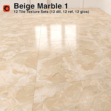 Premium Beige Marble Tiles 3D model image 1 