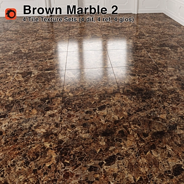 Brown Marble Tiles - High Quality & Ready to Use 3D model image 1 