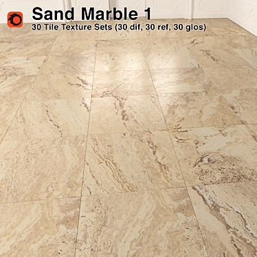 Luxury Sand Marble Tiles | High Quality Material 3D model image 1 