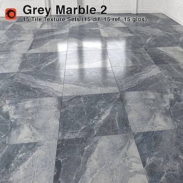 Gray Marble Tiles - Premium Quality 3D model image 1 