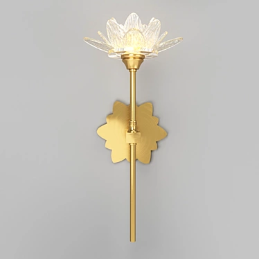 Lotos 40.3440 - Stylish Modern Brass Wall Sconce 3D model image 1 