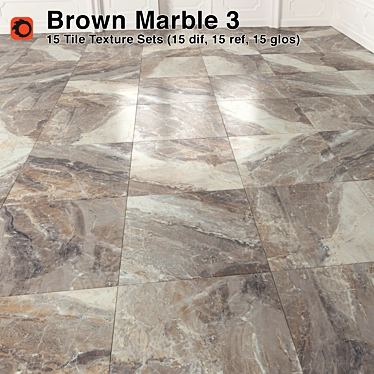 Luxury Brown Marble Tiles 3D model image 1 
