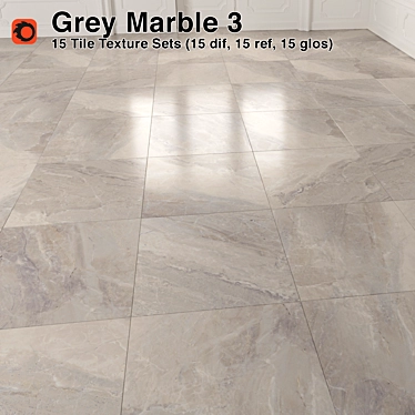 Luxury Gray Marble Tiles - 3D 3D model image 1 