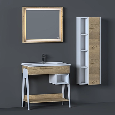 Modern 20-Piece Bathroom Furniture Set | Troy 3D model image 1 