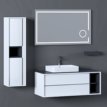 Modern Bathroom Furniture Set 3D model image 1 