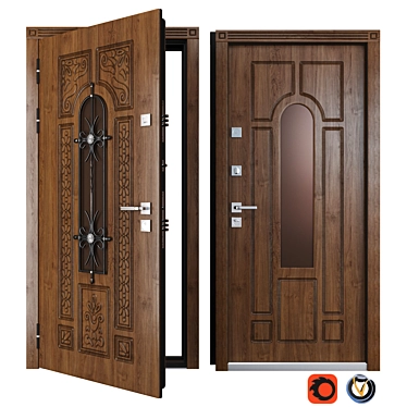 Vezha Metal Entrance Door: Your Frame Solution 3D model image 1 