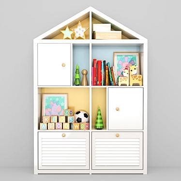 Kids Toy & Book Wardrobe 3D model image 1 