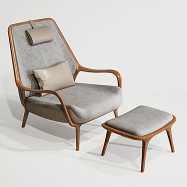Elegant Upholstered Arm Chair 3D model image 1 