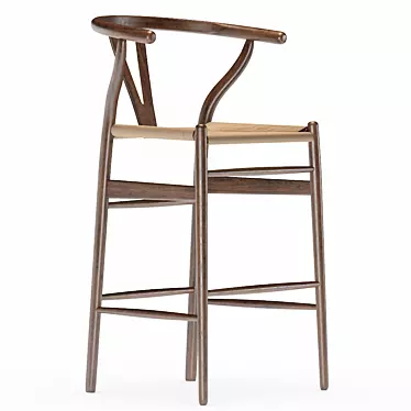 Modern Wishbone Counter Stool 3D model image 1 