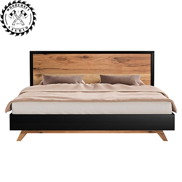 Dastin Bed - Timeless Wood Elegance 3D model image 1 