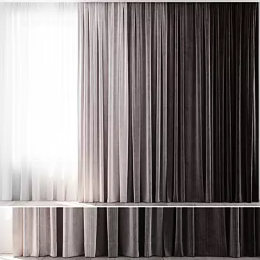 Colorful Curtain Set: 4 Variants 3D model image 1 