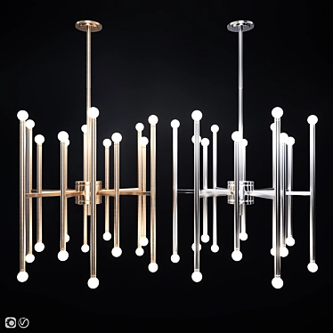 Beckham 24-Light Chandelier - Modern Elegance 3D model image 1 