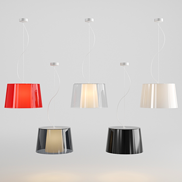 Modular Polycarbonate Suspension Lamp 3D model image 1 