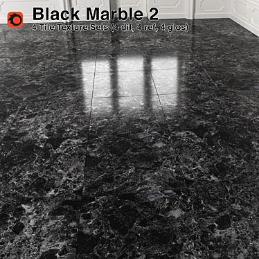 Marble Tiles - Black Elegance 3D model image 1 