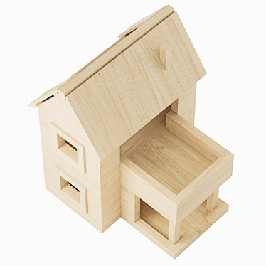 Wooden constructor. House with terrace