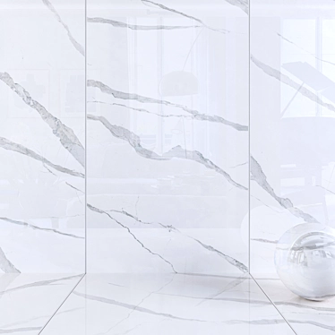 Elegant Statuario Apuano Wall Tiles 3D model image 1 