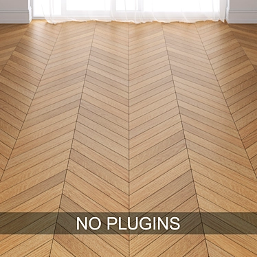 Oak Wood Parquet Tiles: Straight, Chevron, Herringbone 3D model image 1 