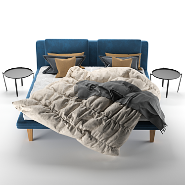 Luxurious Cozy Bed 3D model image 1 
