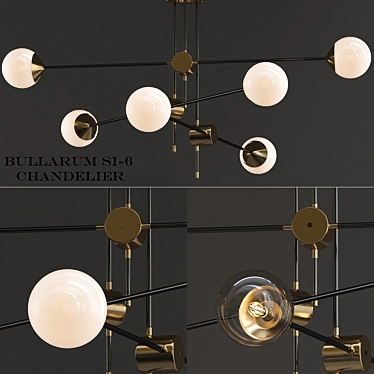 Contemporary Bullarum Si 6 Chandelier 3D model image 1 